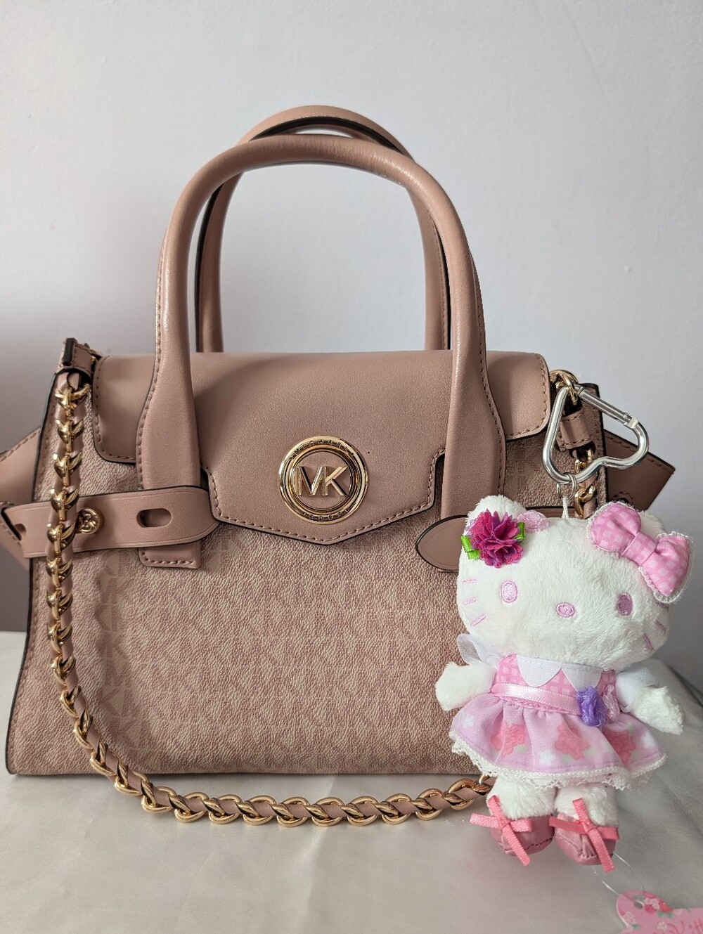 Michael Kors Carmen Signature Flap Satchel Bag